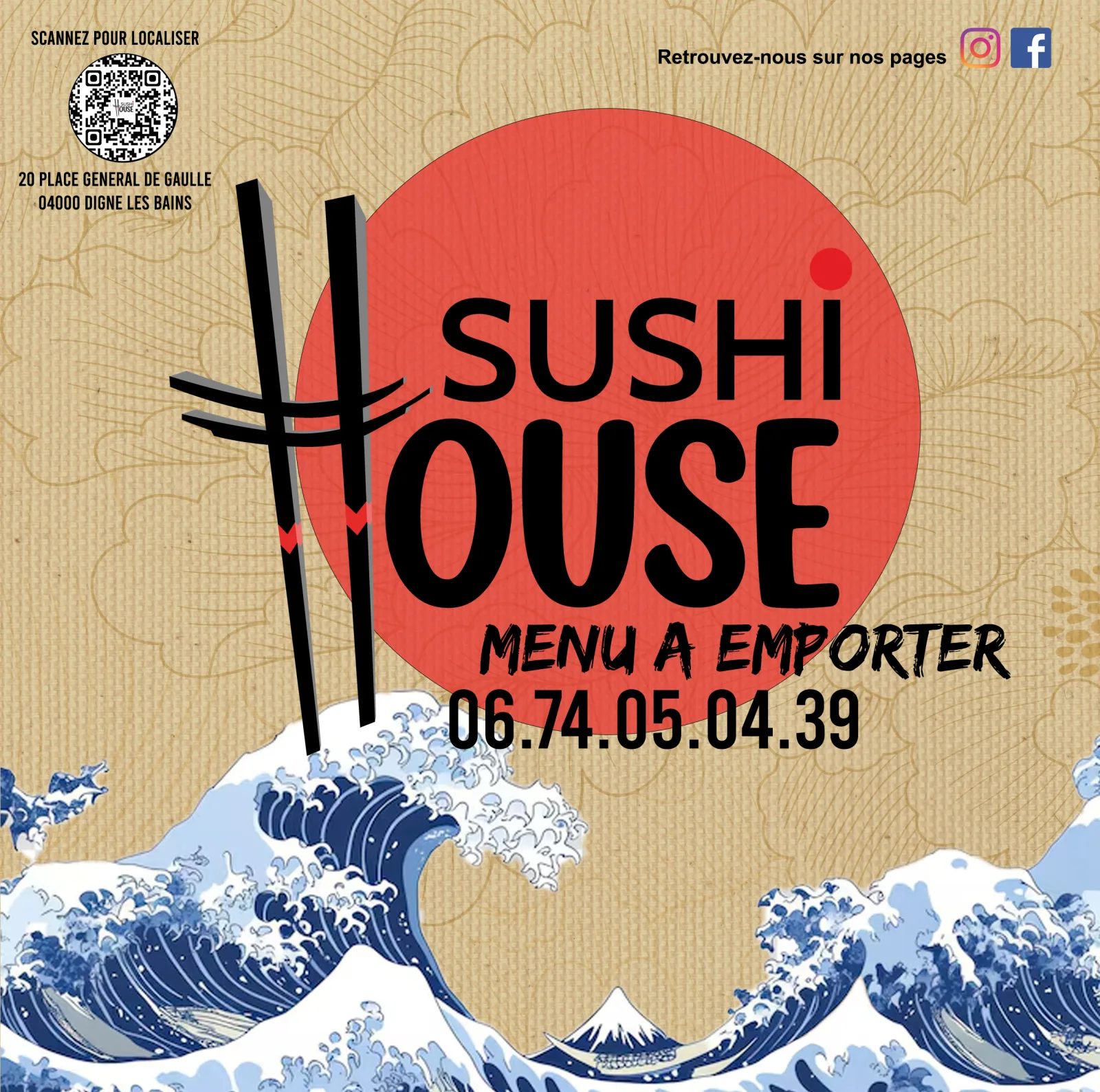 Carte Sushi House — couverture, menu à emporter